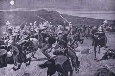 Maanlichtaanval van de 19e Huzaren bij Steenkampberg, illustratie uit 