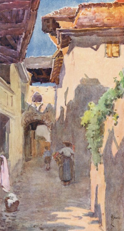 Een Straat in St Saphorin door J. Hardwicke Lewis