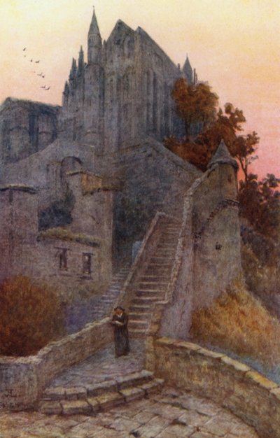 La Merveille, Mont St Michel door J. Hardwicke Lewis