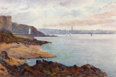 Mole des Noires en Dinard, vanaf St Malo Beach door J. Hardwicke Lewis