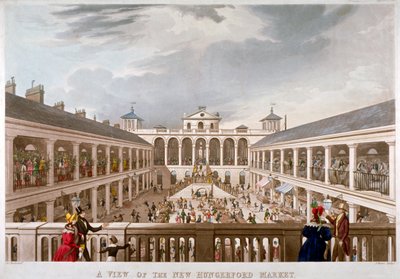 Een Uitzicht op de Nieuwe Hungerford Markt, Westminster, Londen door J Harris