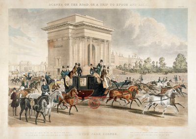 Paard en wagen langs Hyde Park Corner, Londen door J Harris