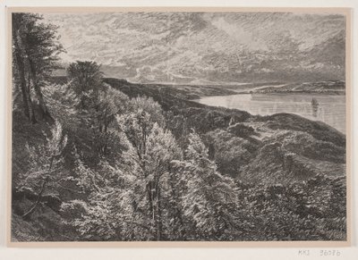 Uitzicht vanaf Munkebjerg over de Vejle fjord door J. Hildebrand