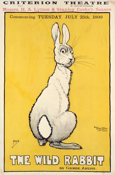 De wilde konijn poster, 1899 door J. Hissin