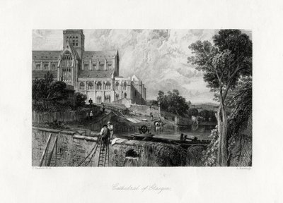Kathedraal van Glasgow, Schotland, 19e eeuw door J. Horsburgh