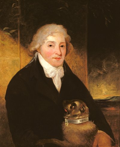 Venanzio Rauzzini met zijn Hond Turk, c.1795 door J. Hutchison