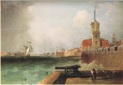 Ingang naar de haven van Portsmouth door J. Lynn