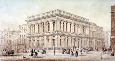 Uitzicht op de Army and Navy Club op Pall Mall, Westminster, Londen, ca. 1853 door J Marchant