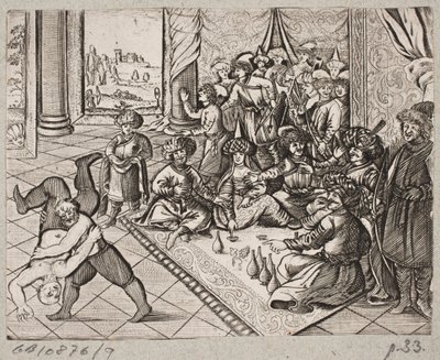 Illustratie voor Adam Olearius, "Persianischer Rosenthal von einem Sinnreichen Poeten Schich Saadi [...]", Schleswig 1660 door J. Muller