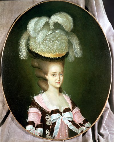 Portret van een dame met een hoed door J. Mulnier