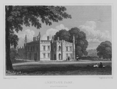 Armitage Park, Staffordshire (gravure) door John Preston Neale