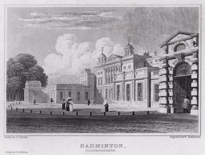 Badminton, Gloucestershire (gravure) door John Preston Neale