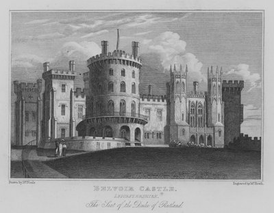 Belvoir Castle, Leicestershire; Het Landgoed van de Hertog van Rutland (gravure) door John Preston Neale