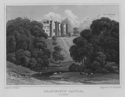 Brancepeth Kasteel, Durham door John Preston Neale