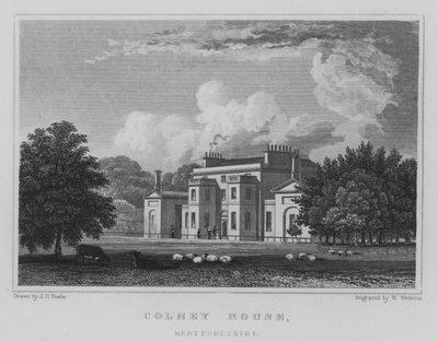 Colney House, Hertfordshire (gravure) door John Preston Neale