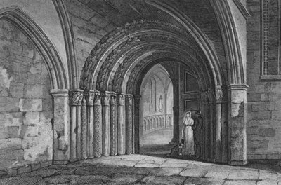 Deur naar de Temple Church, Londen door John Preston Neale