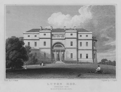 Luton Hoo, Zuidoostaanzicht, Bedfordshire door John Preston Neale