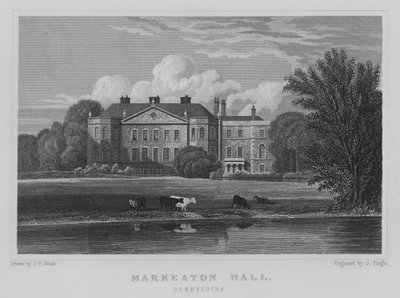 Markeaton Hall, Derbyshire (gravure) door John Preston Neale