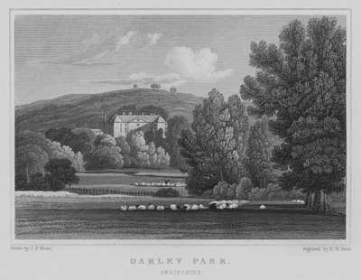 Oakley Park, Shropshire (gravure) door John Preston Neale
