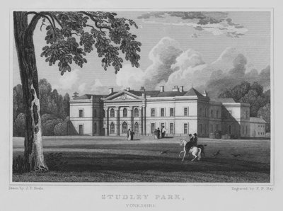 Studley Park, Yorkshire (gravure) door John Preston Neale