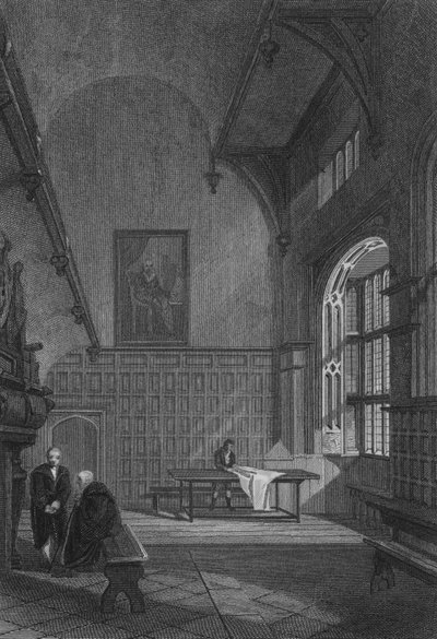 Het Charter House, Interieur van de Grote Hal door John Preston Neale