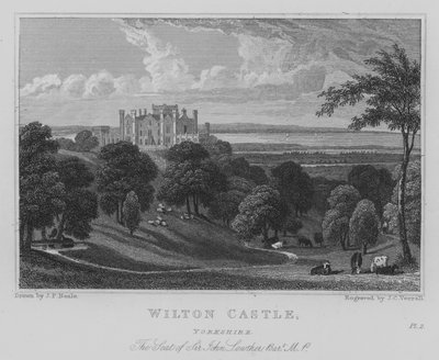 Wilton Castle, Yorkshire, Het Huis van Sir John Lowther, Baronet, MP door John Preston Neale