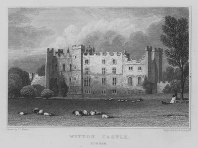 Witton Castle, Durham (gravure) door John Preston Neale