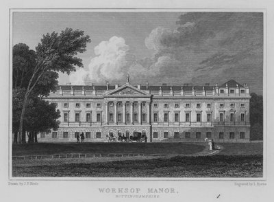 Worksop Manor, Nottinghamshire (gravure) door John Preston Neale
