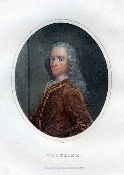 Francois Marie Arouet Voltaire, 18e-eeuwse Franse schrijver en satiricus door J. Pass