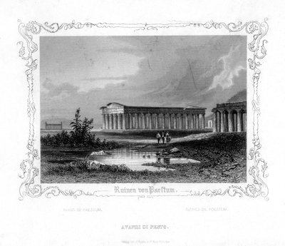 Ruïnes van Paestum, Italië door J. Poppel
