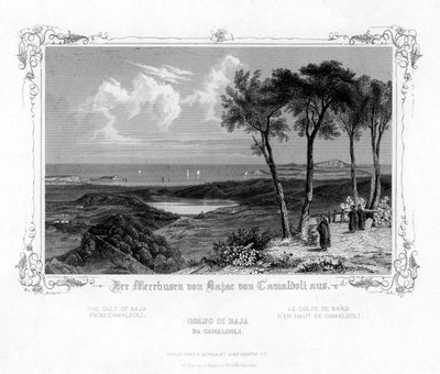 De Golf van Baja vanaf Camaldoli, Italië, 19e eeuw door J. Poppel