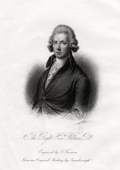 William Pitt de Jongere, Britse staatsman, 19e eeuw door J. Posselwhite