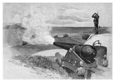 25 ton kanon bij Middle Head, Sydney, New South Wales, Australië, 1886 door J. R. Ashton