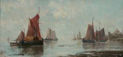 Vissersboten door J. Racie