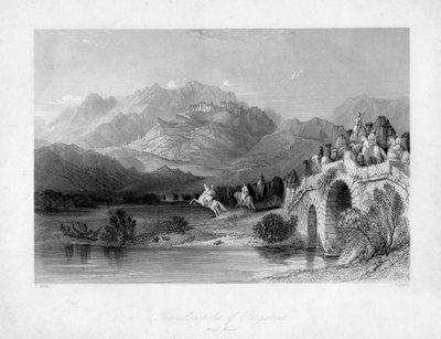 De Akropolis van Pergamum Bergama, Turkije, 19e eeuw door J. Redaway