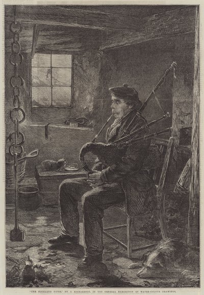 De Schotse doedelzakspeler door J. Richardson