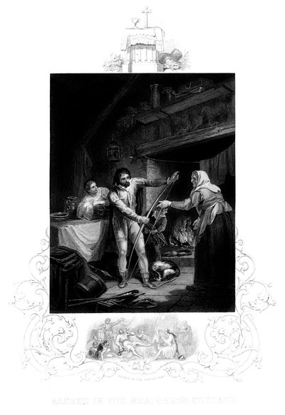 Alfred de Grote in de Cottage van de Neatherd door J. Rogers
