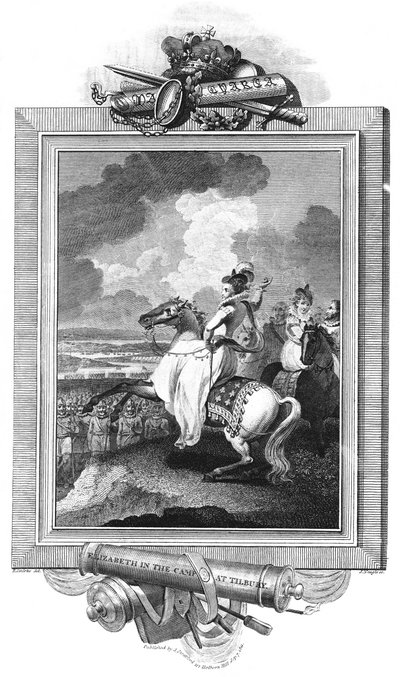 Elizabeth in het kamp bij Tilbury, 1811 door J. Rogers