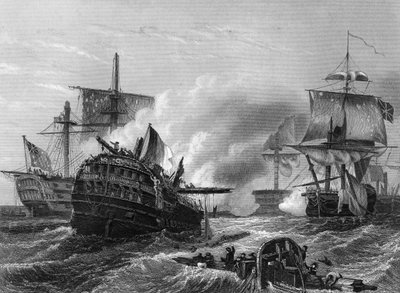 Lord Howes overwinning op de Fransen, 1 juni 1794, ca. 1857 door J. Rogers