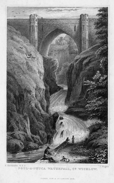 Poul a Phuca Waterval, County Wicklow, 1829 door J. Rogers