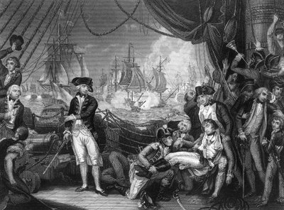 Scène op het dek van de Queen Charlotte, 1 juni 1794 ca. 1857 door J. Rogers