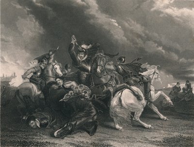 Sir William Russell bij de Slag om Zutphen, 1586, c1830s door J. Rogers
