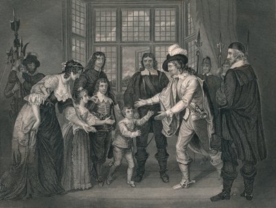 Het Interview van Karel I met Zijn Kinderen, 1649, vroeg-midden 19e eeuw door J. Rogers