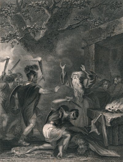 Het bloedbad van de Druïden, midden 19e eeuw door J. Rogers