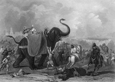 Het beleg van Mooltan Multan, India door J. Rogers