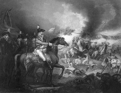 De aanval op het Franse kamp op de heuvels van Famars bij Valenciennes, 23 mei 1793, ca. 1857 door J. Rogers