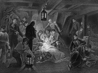 De dood van admiraal Lord Nelson, 1805 ca. 1857 door J. Rogers