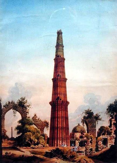 Qutb Minar, Delhi, c.1815 door J. Smith
