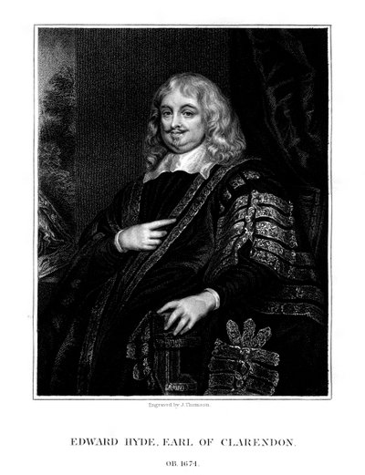 Edward Hyde, 1e Graaf van Clarendon, Engelse historicus en staatsman, 1824 door J. Thomson