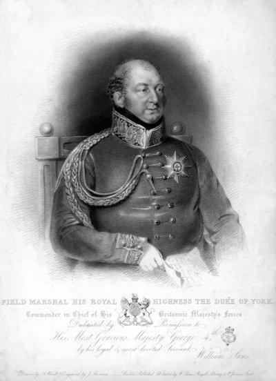 Veldmaarschalk Prins Frederik, Hertog van York en Albany 1763-1827, 19e eeuw door J. Thomson